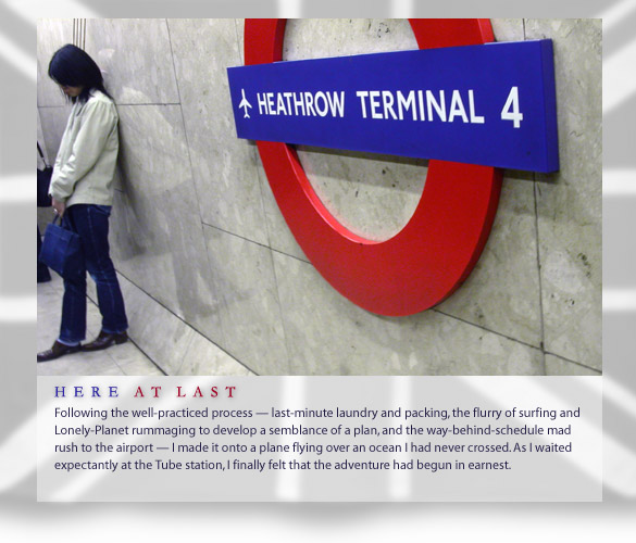 a woman awaits a ride at the Heathrow Terminal Underground station...