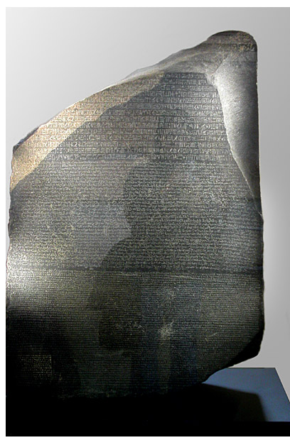the Rosetta Stone with Gerry in reflection